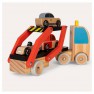 Žaislinis medinis vilkikas su 3 mašinėlėmis | Classic World CW53771